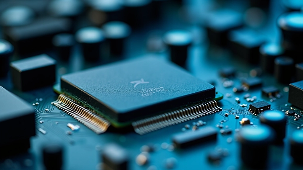 Dettaglio ravvicinato di componenti hardware della scheda madre con processore e circuiti visibili