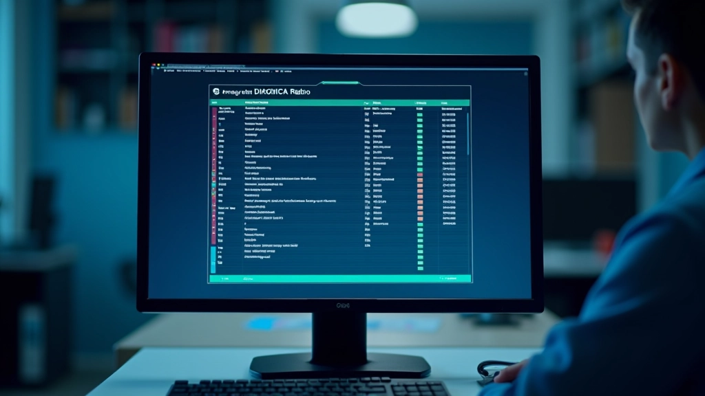 Rapporto diagnostico visualizzato su monitor che mostra risultati di test della memoria con codifica cromatica